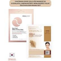 Dermal 3 Katmanlı Rose Gold Göz Maskesi + Yulaf Özlü Kolajen Maskesi