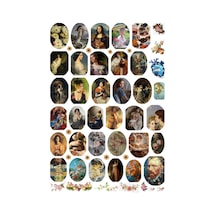 53 Adet Fairy Art Rönesans Sanat Sticker Seti - Etiket Seti Scrapbook Bullet Journal Çok Renkli