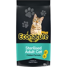 Econature Plus Tavuklu Kısırlaştırılmış Yetişkin Kedi Maması 15 Kg