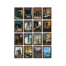 Edward Hopper Tabloları 16'lı Sticker Seti Laptop Defter Planlayıcı Etiketi Çok Renkli