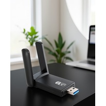 Usb 3.0 Kablosuz Adaptör 2.4/5ghz Çift Bantlı 2 Anten Uczzzwifiadaptörrrrrr2