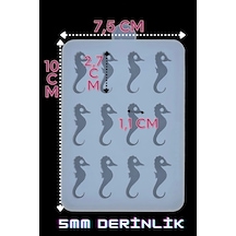 Epoksi Silikon Kalıp / 12li Mini Deniz Atı Kalıbı