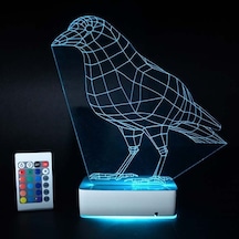 Özel Tasarım Karga 3D Led Lamba