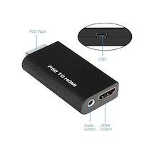 5046 Ps2 To Hdmi Tv Kablosu Çevirici Dönüştürücü Adaptör
