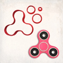 Fidget Detay Kurabiye Kalıp Seti 4 Lü KIrmızı
