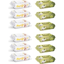 Sleepy Sensitive Islak Havlu 90 Lı 6 Adet + Zeytinyağlı 90'lı 6 Adet Tekli