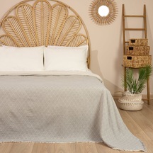 Soft Diamond Müslin Çift Kişilik Yatak Örtüsü - Gri - 200x220 Cm Renkli