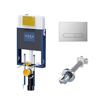 Isvea Durezza Gömme Rezervuar Seti - Parlak Krom Tuğla Duvar Krom