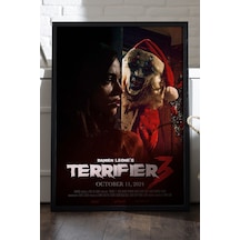 Terrifier Siyah Ahşap Çerçeveli Poster, Dekoratif Film Duvar Tablosu