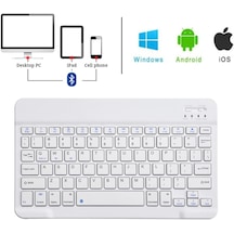 Tablet Apple Uyumlu iPad Bluetooth Klavye Şarjlı Kablosuz - Al2671 Beyaz
