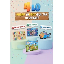 Eğitici Öğterici Ve Eğlenceli 4'lü Frame Yapboz Hikayeli Yapboz Ve Bul-tak Takımı Renkli Oyun Seti