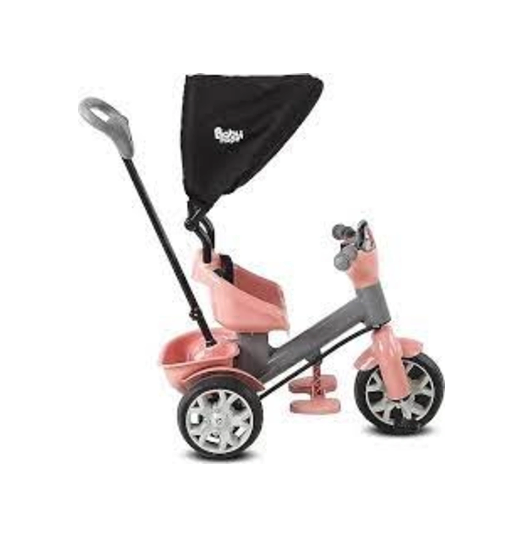 Babyhope Bobo İtmeli Üç Teker Bisiklet Pembe-gri Pembe-gri
