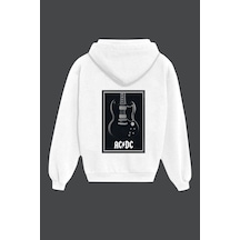 Tarzsokak Unisex Beyaz Ac-dc Sırt Baskılı Sweatshirt