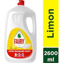 Fairy 2600 ml Sıvı Bulaşık Deterjanı Süper Ekonomik Paket Limon K
