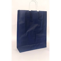 Kağıt Poşet 12x32x40 Lacivert Kuşe Kağıt 5 Adet