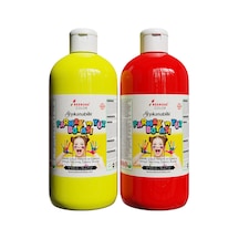 Sarı-kırmızı Parmak Boyası 2'li Set 2x500gr Yıkanabilir, Toksik İçermez, Çocuk Okul Kreş İçin