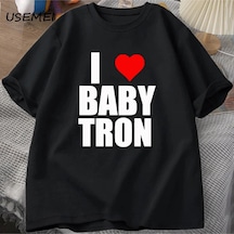 Ben Aşk Babytron T Shirt Erkekler Rapçi T-shirt Shiboyboyz Streetwear Harajuku Pamuk Unisex R 3020 Siyah
