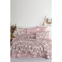 As Perde Cotton Life Çift Kişilik Pike Takımı Stella Gül Kurusu