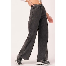 Woddi Çnr Kadın Yüksek Bel Füme Salaş Jeans Likralı Esnek Kot Pantolon Yeni Hsn-1