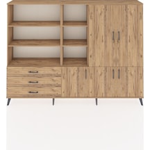 Arges Dolap 11 Raflı 3 Çekmeceli 5 Kapaklı 220x30x163 Çam-çam Çam-çam