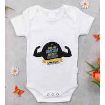 Bitmeyenkartus Bk Kids Isimli Amcam Her Şeyi Halleder Tasarımlı Bebek Body Zıbın Çok Renkli