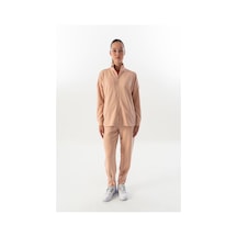 Maraton Comfort Kadın Dik Yaka Pembe Eşofman Üstü