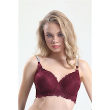 Magic Form Askısı Taşlı Dantelli Büyük Beden Sütyen - 5985 Bordo - 514691150 Bordo