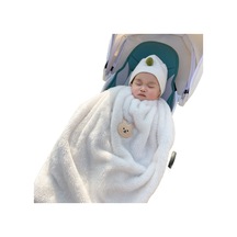 Flanel Rüzgar Geçirmez Yorgan Büyük Atışlı Karikatür-beyaz Beyaz