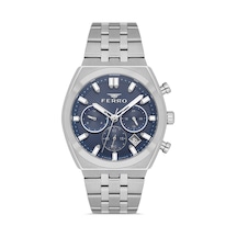 Ferro Fm43022a-a3 Quartz Çelik Gri Lacivert Kadran 41 Mm Erkek Kol Saati Gri