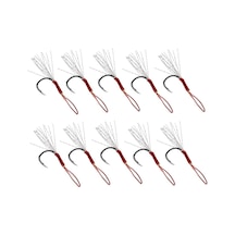 Suntek 10 Adet Balıkçılık Yrd Jig Kanca Örgü Gümüş-14