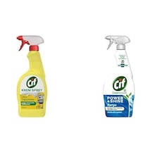 Krem Sprey Ultra Yağ Çözücü Yüzey Temizleyici Limon 750 Ml Ve Cif Power Shine Cleanboost Sprey Temizleyici Banyo İçin Temizleyici Ve Kireç Çözücü 750 Ml Diğer