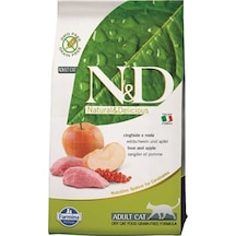 N&D Tahılsız Yaban Domuzlu ve Elmalı Yetişkin Kedi Maması 1500 G