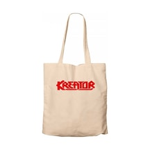 Kreator Logo Red Krem Kanvas Bez Çanta Krem
