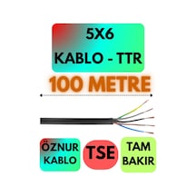Öznur 5x6 Ttr Kablo Siyah Metre Seçenekli - 100 Metre