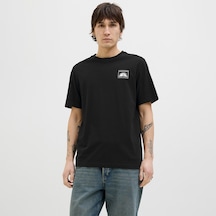 Jack & Jones Jack&jones One Color Summer Erkek Siyah Yuvarlak Yaka Tişört Siyah