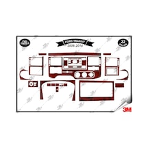 Ford Transit 2006-2014 Torpido Konsol Trim Göğüs Maun Kaplama Set 22 Parça Maun