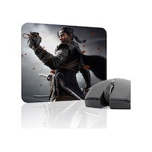 Ghost Of Tsushima Kaymaz Dikişli Kauçuk Oyuncu Mousepad V3 - 22x18 Gaming Mouse Pad Fare Altlığı