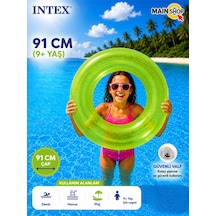 Mainshop Intex Fosforlu Neon Büyük Boy Deniz Simidi 91 Cm 9+ Yaş Yetişkin - Çocuk Havuz Simidi M- 59262