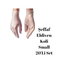 Şeffaf Pudrasız Vinil Muayene Eldiveni Pudrasız 100 Lük Small Koli 20'li Set - 100
