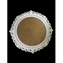 Ahşap Polyester Sunumluk Yuvarlak Desenli 26cm -