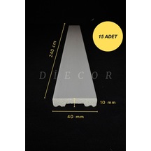 Diecor Dekoratif Boyanabilir 15 Adet 4 Cm Polistren Duvar Çıtası Beyaz 4 Cm Model:xa153