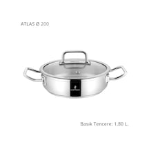 Sofram Atlas 20 Cm Basık Tencere Gümüş