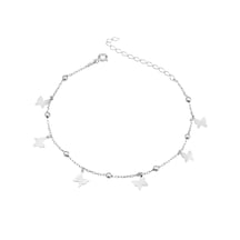 Brezza Lusso Jewelry Kelebek Figürlü Gümüş Kadın Ayak Halhal Gümüş