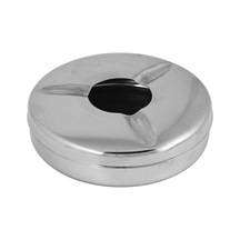 Kül Tabağı Metal Kapaklı 2 Adet-11 Cm Metal Metalik Yuvarlak