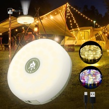 Camping Lights Led Dış Mekan Şarjlı Asılabilir Lamba, Usb Bağlantılı, Çok Renkli Ve Sıcak Beyaz Işık, Çadır Ve Kamp Aydınlatması