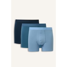Defacto Regular Fit Beli Lastikli 3lü Boxer I1770ax26aunv165 Lacivert-nv165