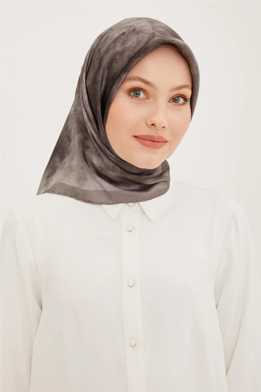 Armine Twill İpek Eşarp 23ya8933 09 KAhverengi