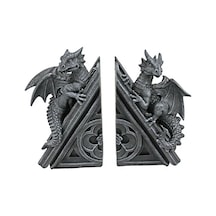 Gotik Kale Ejderhası Şeklinde Kitap Desteği, 12,5 X 4 X 20,5 Cm
