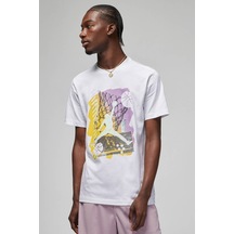 Nike Air Jordan Brand Graphic Ss Crew Grafik Baskılı Erkek Tişört Beyaz