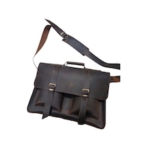 Nyc Giyim Tekstil Hakiki Dana Derisi El Dikişli Deri Evrak Çantası, Omuz Askılı, Çok Gözlü, 35x26x9 Cm, Laptop Ve Tablet İçin İdeal,siyah,kahve,taba Carzy Renk Seçenekleriyle, Kahverengi